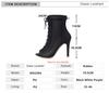 Fashion 2025 Spring Summer New Women's Black Party Boots Sexy Fish Mouth Stilettos High Heels Footwear Zip Women Dance Heels Shoes 33-46