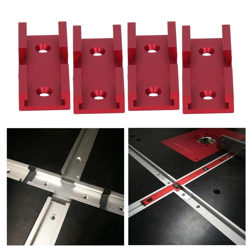 4pcs 80mm Length Woodworking Cross Track Connector Aluminum Alloy Track Connector  Woodworking