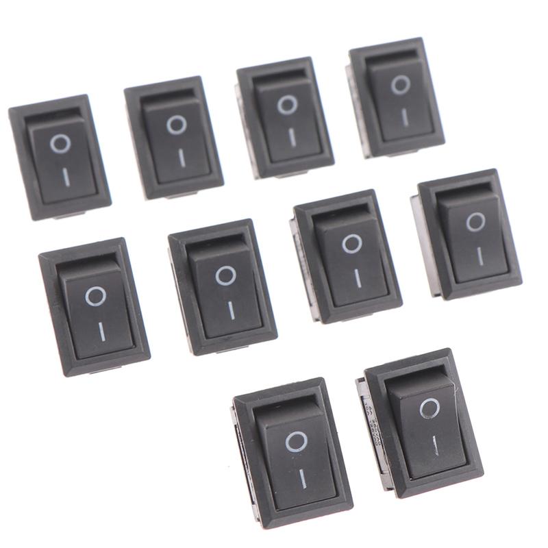 10Pcs 2Pin 21X15Mm Rocker Switch 6A/250Vac Power Switch On-Off Red Black White
