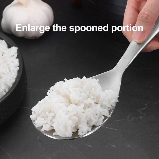 Rice Paddle Spoon Stainless Steel Rice Spatula Thickened Non Stick Rice Scooper for Rice Mashed Potato Salads Kitchen Utensils