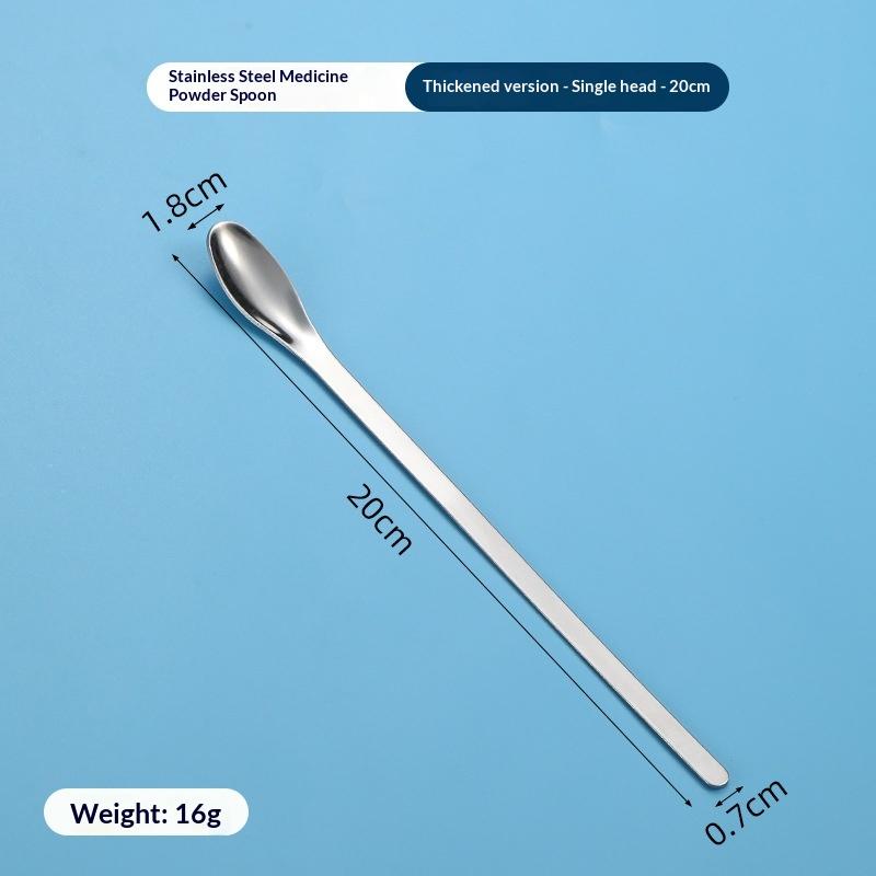Stainless Steel Medicinal Spoon Ladle Double-ended Experiment Pharmacy Lab Use Reagents Sample Spatula Weighing Spoon