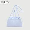 Casual Nylon Cloth Drawstring Soft Quilted Handbag Lightweight Simple Cotton Bag Large Capacity Crossbody