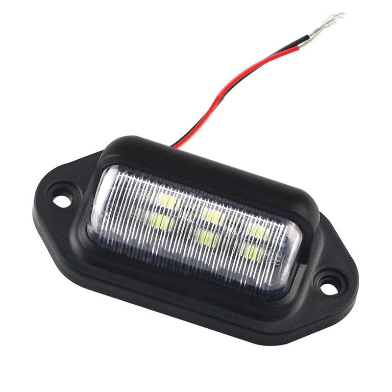 1/2/3pcs 12V 6LEDs Car Truck License Plate Light Truck RV Trailer Waterproof Tail Light Side Lamp Car License Plate Bulb License Plate Lights 2