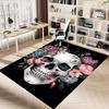 1PC Skull Flowers Carpet Ultra Soft, Thick & Absorbent, Non Slip Machine Washable Mat for Entryway