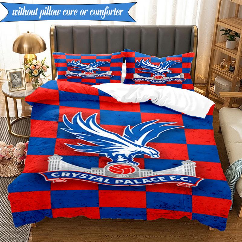 3PCS Crystal Fc Crest Printed Soft Bedding Set,Including 1pc Duvet Cover And 2pcs Pillowcases Perfect for Bedroom, Dormitory, Fan gift