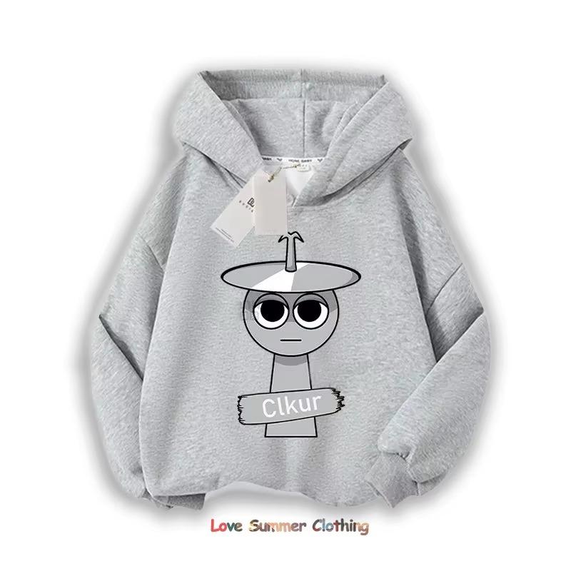 Sprunki Silná Mikina pro Děti Anime Kreslený Módní Mikina Kluci Dívky Podzim Zima Hip Hop Mikiny s Kapucí Dětské Oblečení