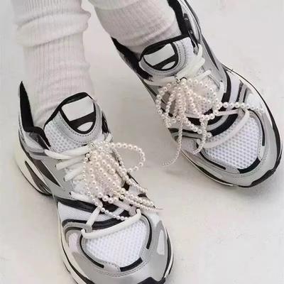 Versatile Shoelaces Clips Buckle Decorations Tassel Bowknot Pearl Shoe Charms Pendant For Girls Sneakers Casual Shoes Accessory