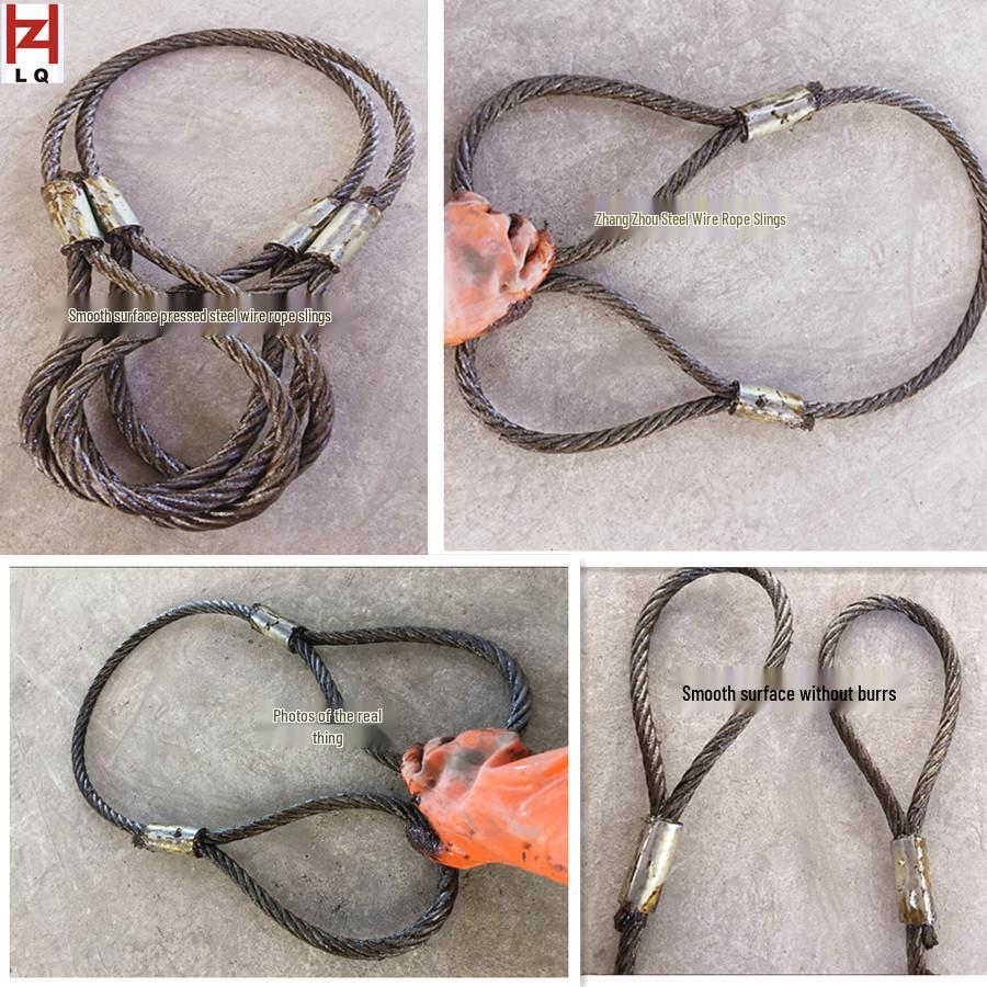 Customizable Steel Wire Rope Slings: Crimped, Oiled, Bright Surface, Sizes 8-120mm