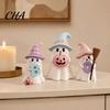 Unique Halloween Holiday Gifts 3Pcs Pink Ghost Figurines, Cute Spooky Resin Desk Decor with Pumpkin Boo Letter Ornaments BOO Letter, Sweet Tabletop