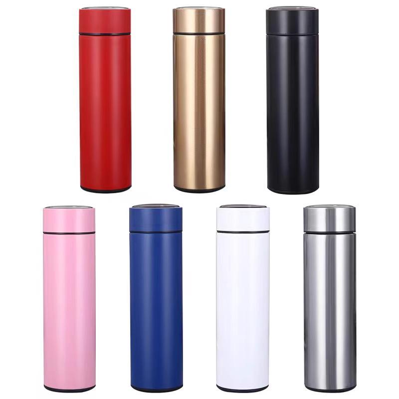Smart Stainless Steel Insulated Cup with Temperature Display - 304 Vacuum Business Straight Cup for Tea and Water Separation