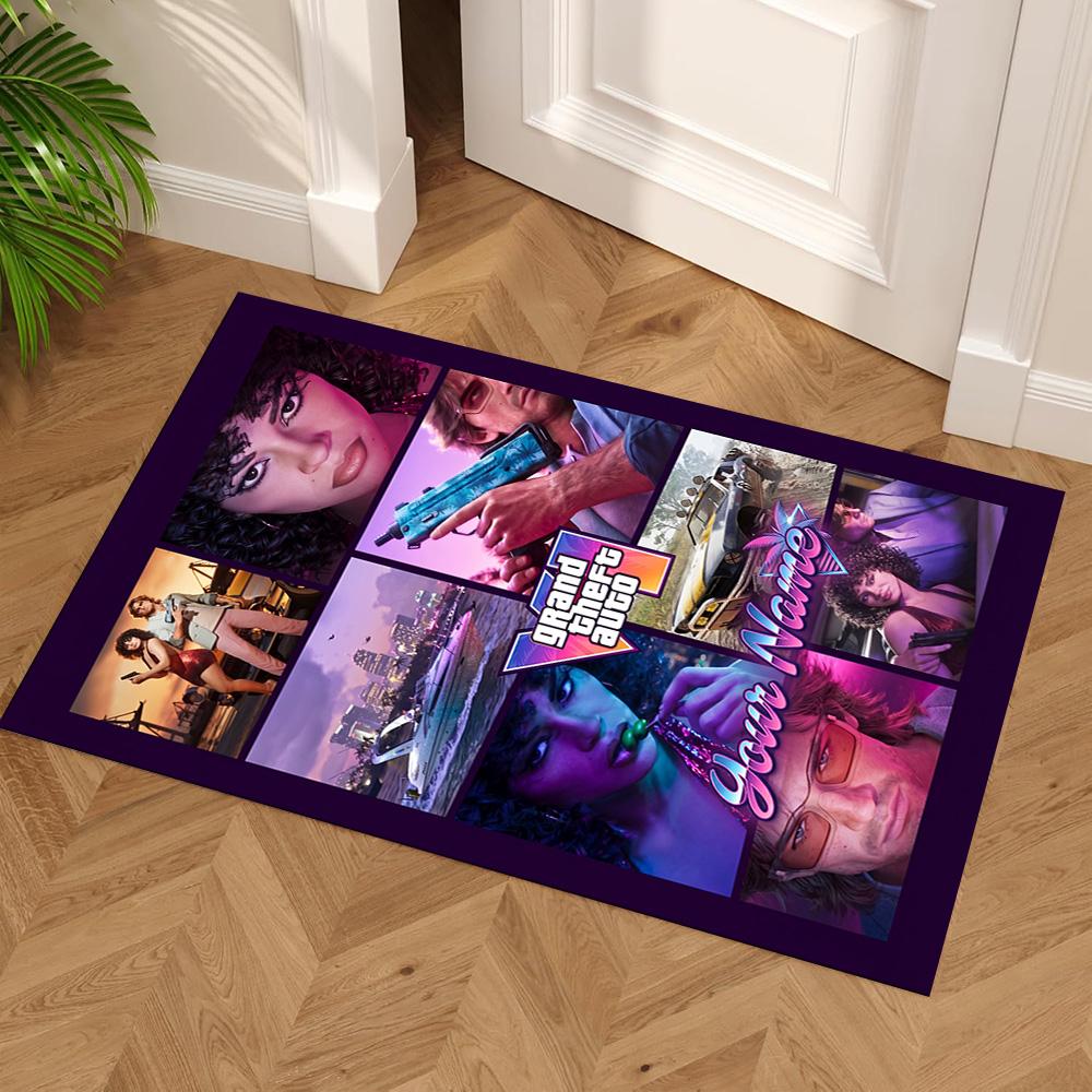 Grand Theft Auto Personalized Text Carpet Design for Balcony Game Room Dining Room Playrooms Antislip Carpet Office home decor