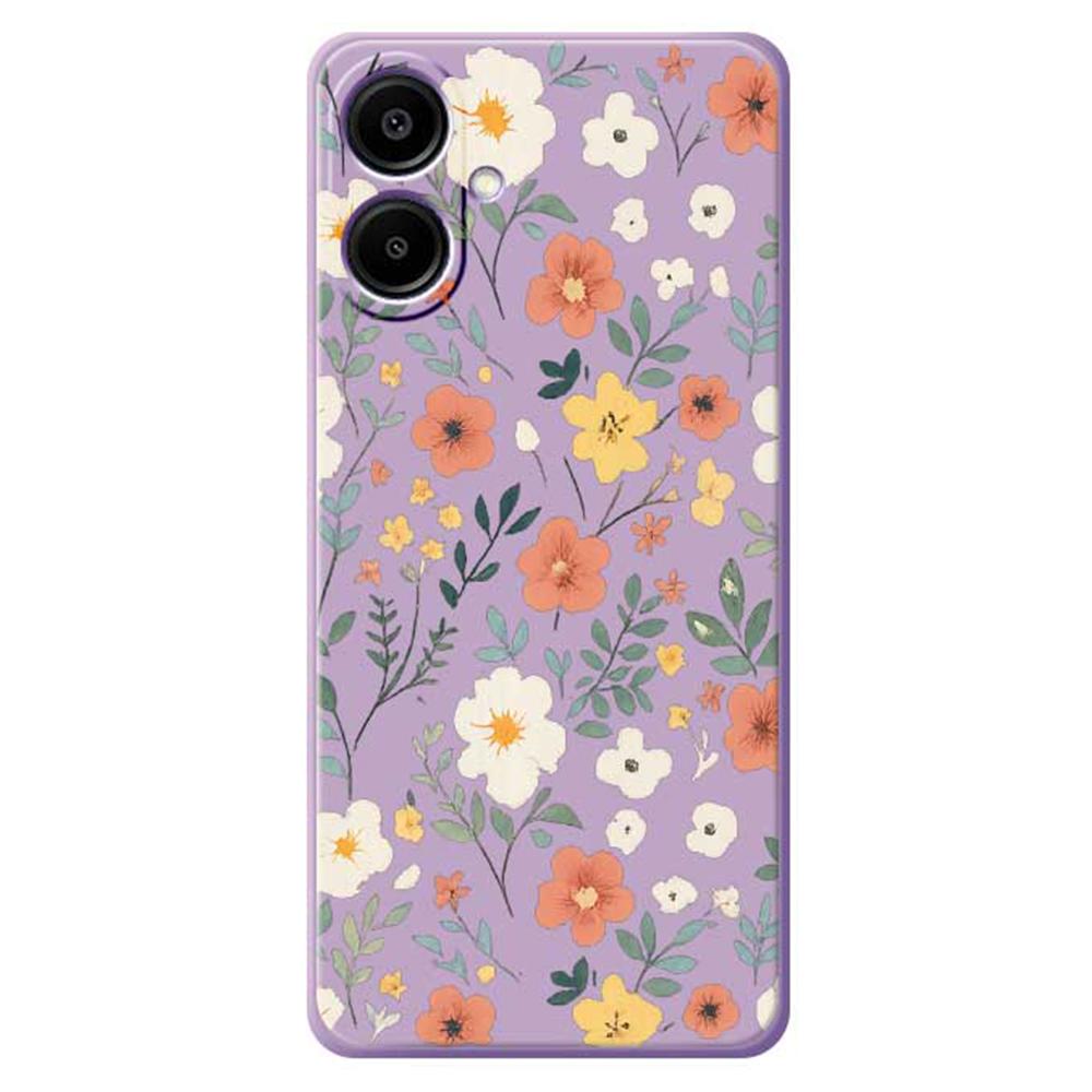 For Samsung Galaxy A07 4G Case Flower Garden Pattern Printing Straight Edge TPU Phone Back Cover