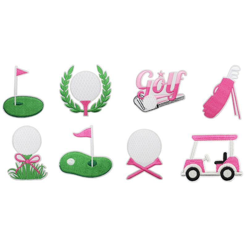 Golfbroderi Stoffklistremerke Golf Datamaskinbroderi Etikett Klær Veske Dekorasjon Flaggbroderi Klistremerke Varmepåføring