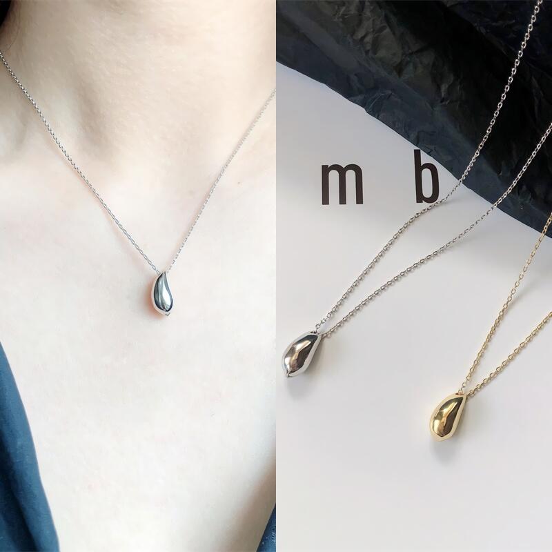 

Women s s925 silver gold water drop French necklace Silver