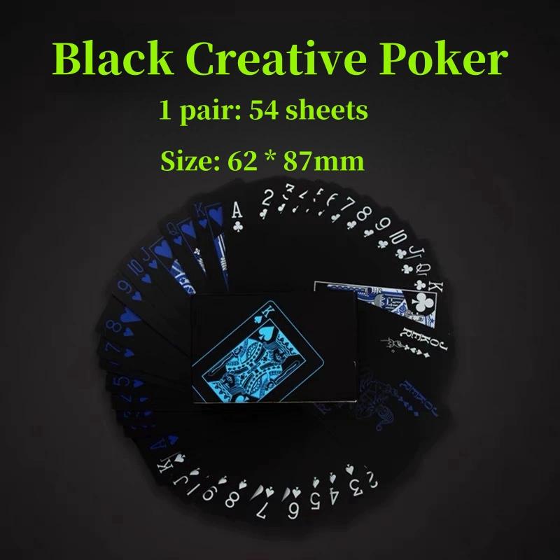 Premium Playing Cards Waterproof Poker Black Foil Limited Edition Magic Trick Cards Professional Cardistry Collection Set