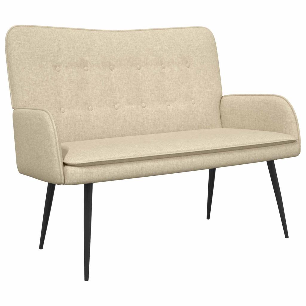 2 Seater Sofa Cream 115 X 61 X 87 Cm Fabric