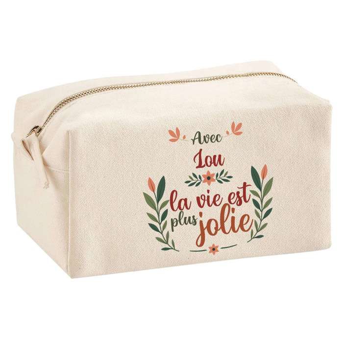 Trousse multifonction Lou la vie est plus jolie Cadeau Anniversaire Idée Personnalisé Original | Trousse Scolaire Fournitures Bureau