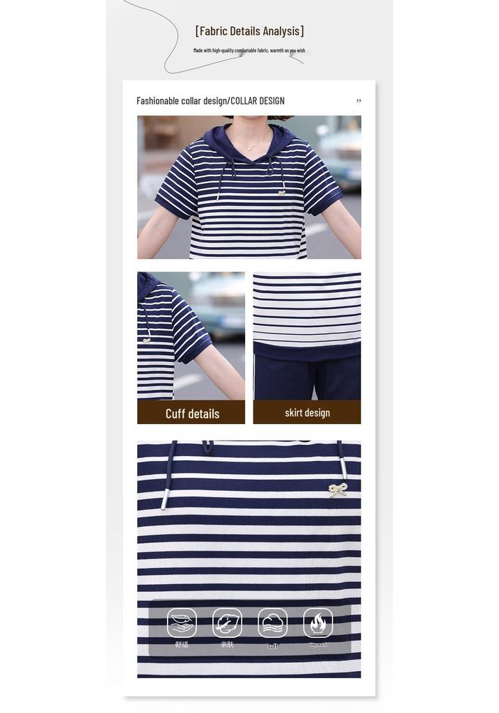 Women's 2026 Stylish Summer Sportswear Set: Casual T-Shirt & Shorts for Middle-Aged and Elderly