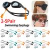 2-5Pair Waterproof 3 Layer Anti-Noise Earplugs Silicone Ear Protection Earplugs Washable Swimming Ear Plug for Hearing Safety