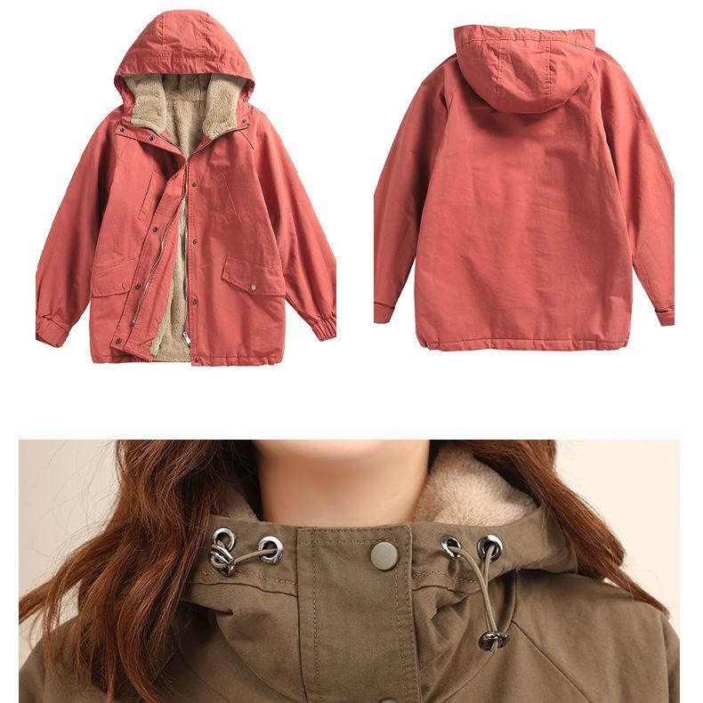 Lässiger, lockerer, warmer Damen-Wintermantel mit Kapuze und dickem Fleece-Futter