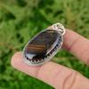 925 Silver Oval Iron Tiger Eye Gemstone Daughter Birthday Trendy Pendant Jewelry