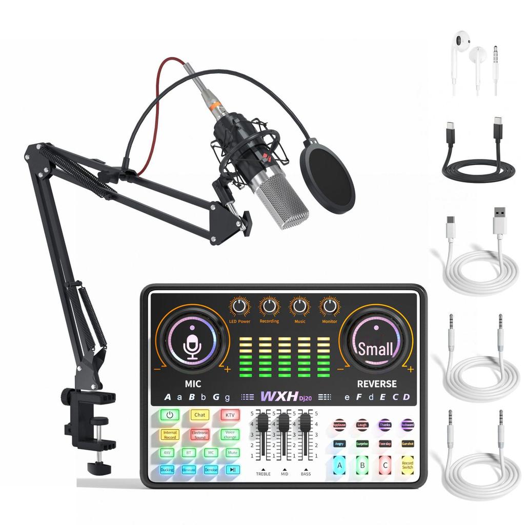 "BM800 Microphone and Sound Card Set for Mobile Live Streaming"