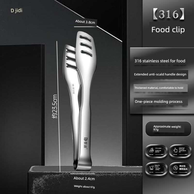 Steel Tongs, Food Tongs, Kitchen Anti-Scald Tongs, Barbecue Tongs, Special Tongs for Grilling Steak, Small Tongs, Barbecue Tongs for Vegetables