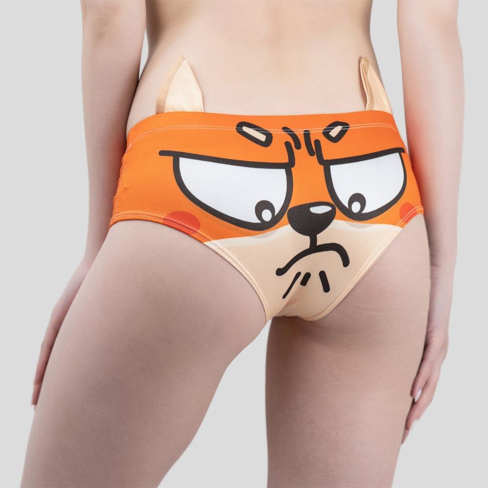 3D Ohren Damen Unterwäsche Kleiner Fuchs Shiba Inu Schwein Schaf Bedruckte Bequeme Damen Slips Atmungsaktive Mädchen Slips Damen Mädchen