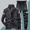 Men's Breathable Sports Hoodie and Cardigan Set: Plus Size, Customizable Two-Piece