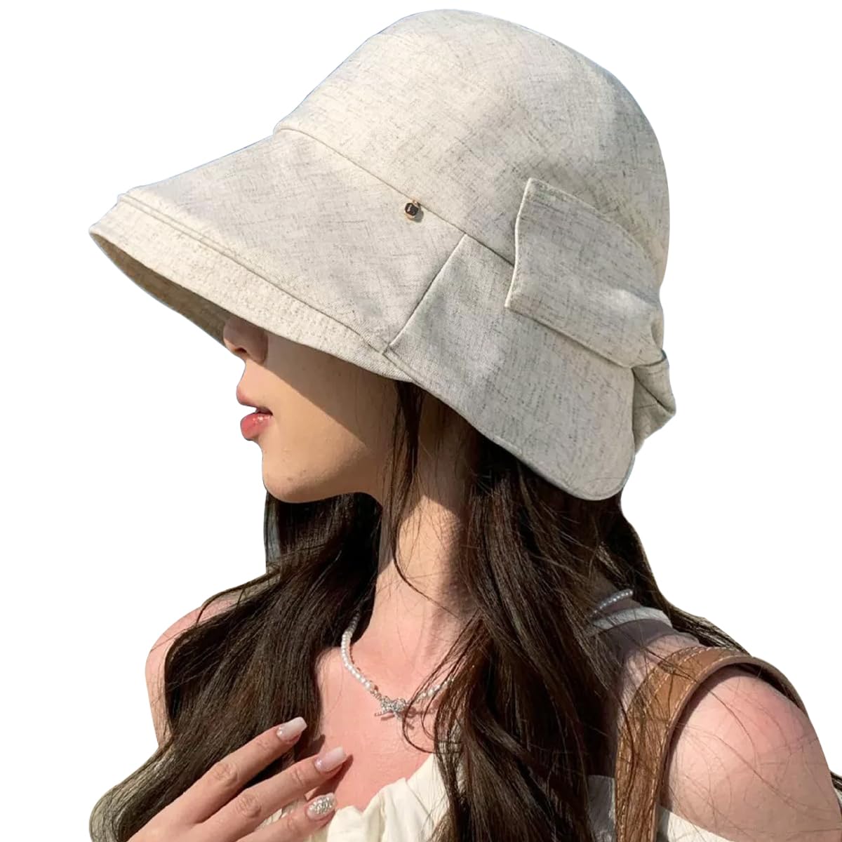 

Bucket UV Wide Deep Slimming Sun Chin for Travel [Yosang] Women s Hat, Spring/Summer, Protection, Stylish, Brim, Brim, Effect, Ribbon, Protection,