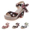 Premium Quality Women Boho Beach Sandals With Floral Wedge Heels For Summer Style