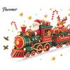 Kids Room Christmas Ornament Train Wall Sticker, Santa Claus Reindeer Decals, Self Adhesive Waterproof Glass Stickers Murals, Removable PVC Art Decor