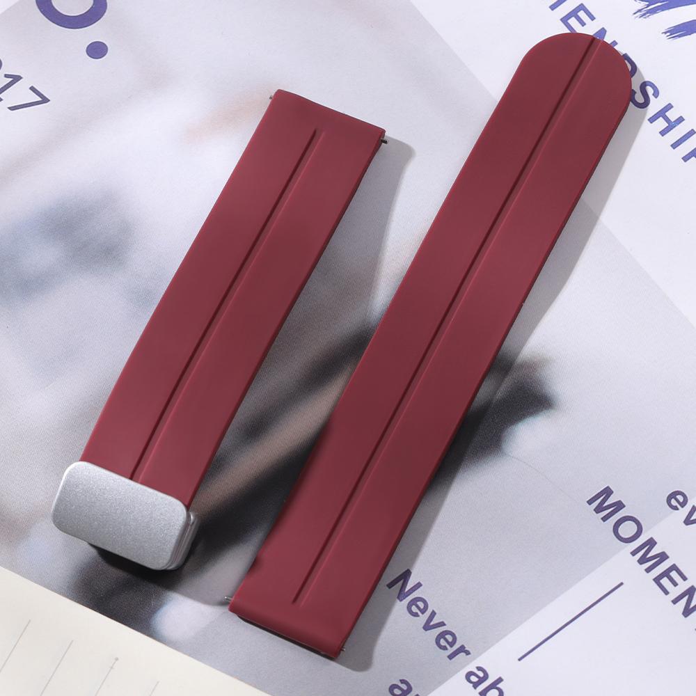 18mm 20mm 22mm Folding Buckle Silicone Strap for Rolex Band Universal Soft Rubber Strap Quick Release Replacement Bracelet