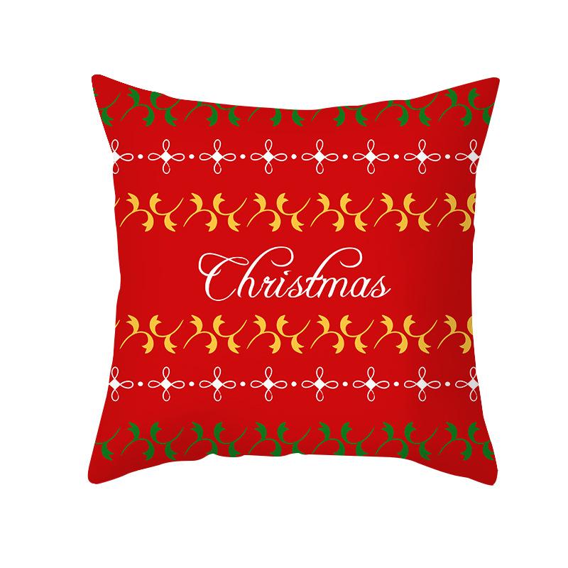 New Christmas Pillow Case Printed Peach Skin Living Room Bedroom Sofa Cushion Home Pillow Case