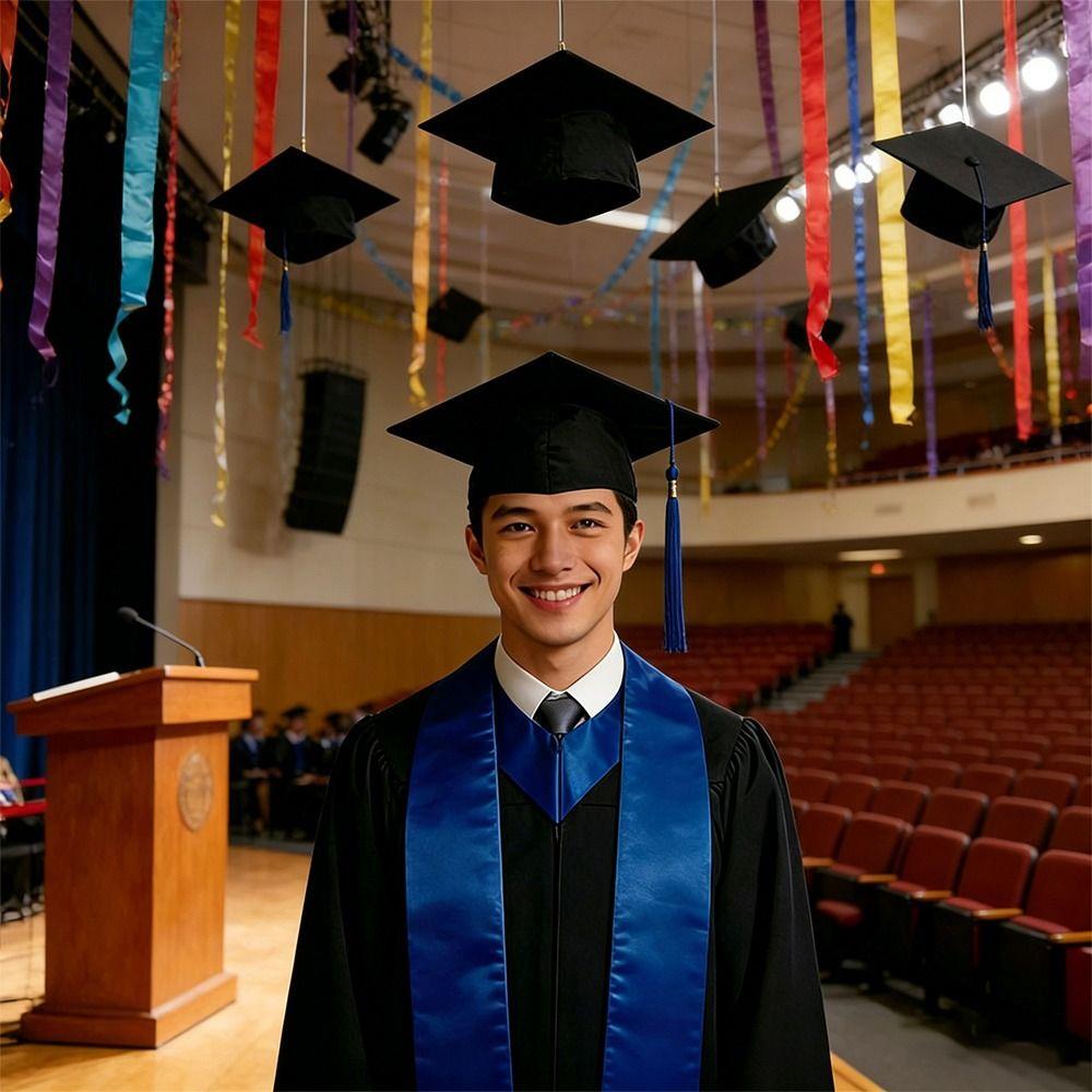 Bachelor Cap Graduation Season Set Satin Fabric Academic Honor Stole  Graduation Ceremony