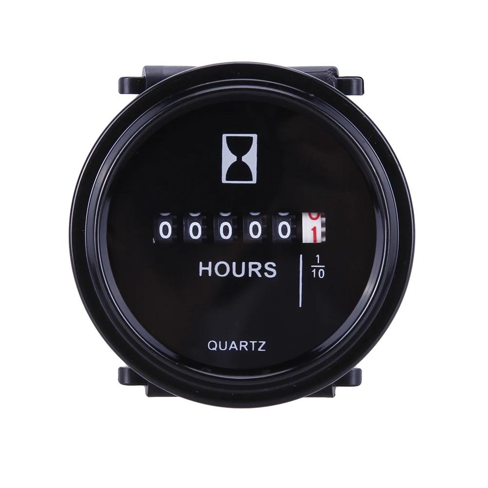 12v 24v 36v Hour Meter for Marine Boat Engine 2" Round Waterproof Gauge Motorcycle Car Truck Mechanical Hour Meter Counter Timer