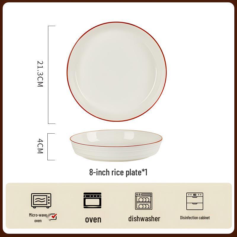European Style Deep Ceramic Dinner Plate - Elegant and Durable Tableware 7-inch