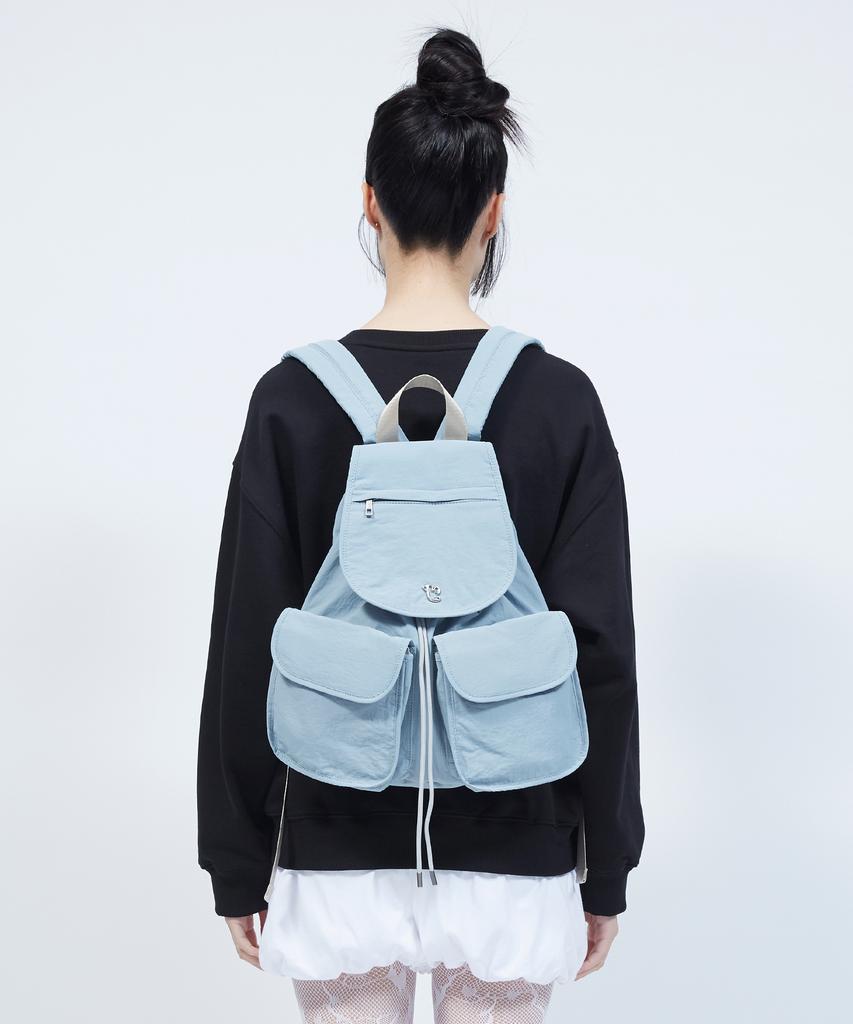 Lmr Floral Logo Light Two-Pocket Backpack Blue