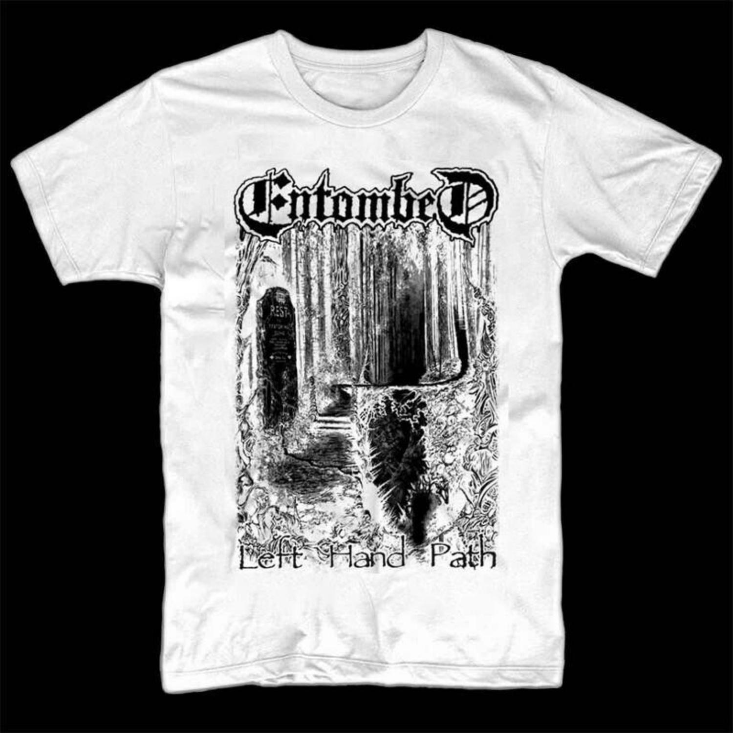 

New Entombed - Left Hand Path Cotton White Unisex All Size Shirt C201 Unisex T-Shirt XXXXXL чорний