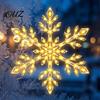 Non Marking Festive Window Stickers Christmas LED Snowflake Wall Stickers, Lighted Decor, Self-Adhesive Glowing Acrylic Ornaments Winter Art