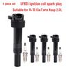 4-Piece Ignition Coil & Spark Plug Set for 2012-2016 Hyundai Elantra 1.8L L4