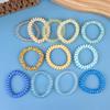6Pcs Vibrant Playful Gradient Color Phone Line For Girls High Elasticity Headband Tied Bun Hair Loop Rubber Band Headband