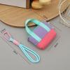 New Mini Coin Purse Canvas with Wristband Earphone Case Dopaamine Pink Cable Protective Cover