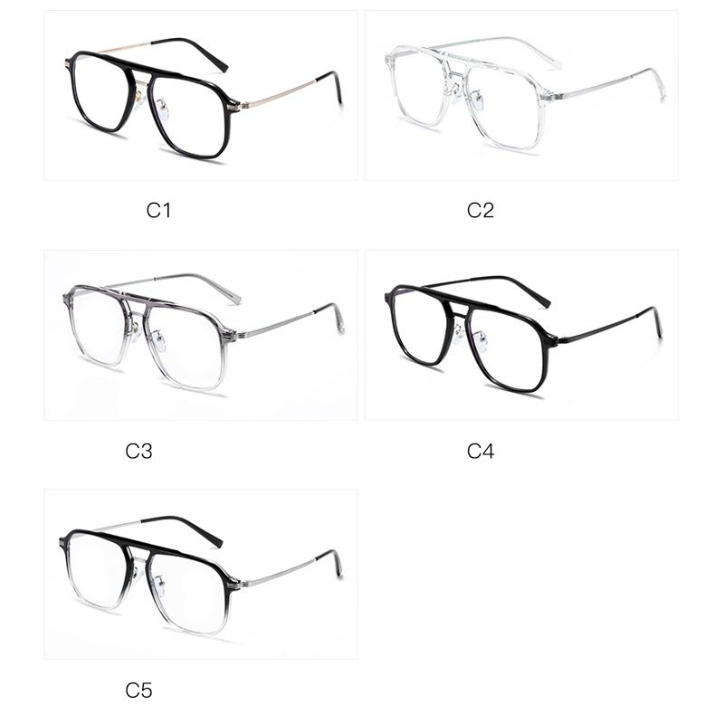 Double Beam Blue Light Blocking Nearsighted Glasses TR90 Square Prescription With Cylinder -0 5 To -6 For Women Men