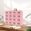 16-Compartment Drawer Storage Cabinet – Vintage Pink Solid Wood Desktop Organizer – 22 lbs Load Capacity