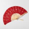 Lace Folding Fan with Tassel Hollow Ribs Vintage European Dance Performance Party Photo Props Portable Summer Hand Held Fan Women Girls Gift