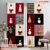 2pcs,2D Plane Printing Minimalist Curtains Christmas Reindeer Check Versatile Durable Polyester (without Rod) Decorations