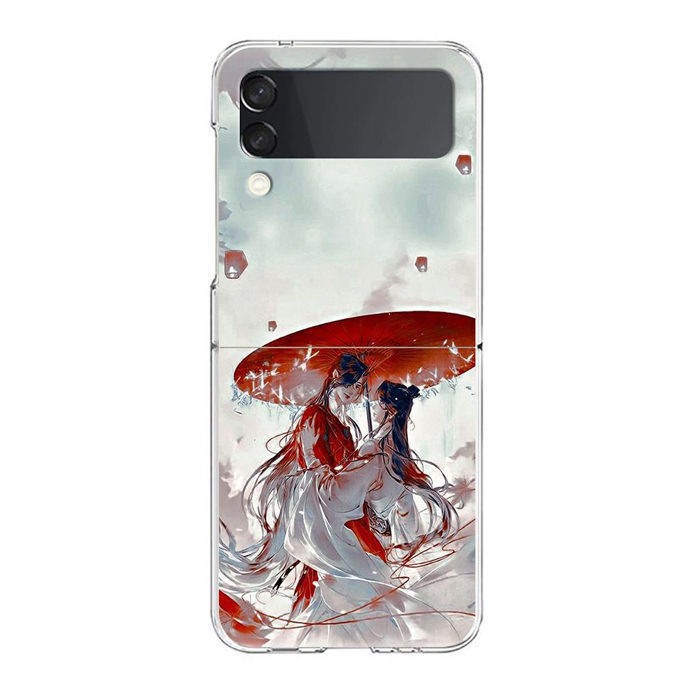 Heaven Official’s Blessing Gift Hard PC Phone Case For Samsung Galaxy Z Flip 5 4 3 Transparent Cover For Galaxy Z Flip 6 Capas