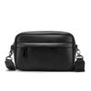 Fashi Men’s Messenger Bags PU Leather Solid Crossbody Bag Small Male Shoulder Handbag Black Chest Pack Phe Purse Bag for Men