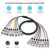 8-Channel XLR Male To Female Snake Cable 3-Pin Balanced Audio Cord for Mixer Stage Box Live Sound Recording StudioGood Product